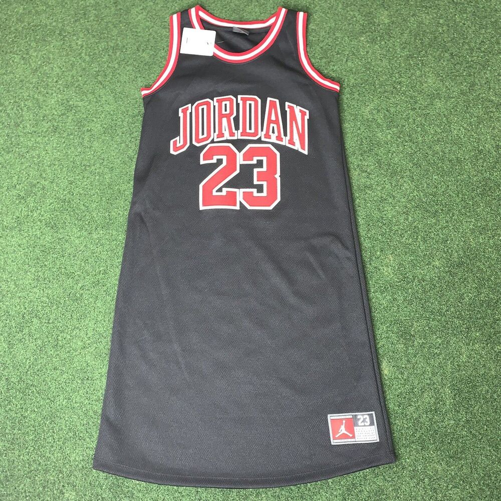 Sz L Girls Sleeveless Jersey Dress Jordan 23 Black/ Red 45C918-023